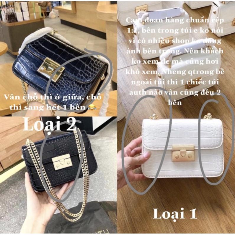 Túi Cê ka da rắn khoá gài size 19 hàng QC cao cấp