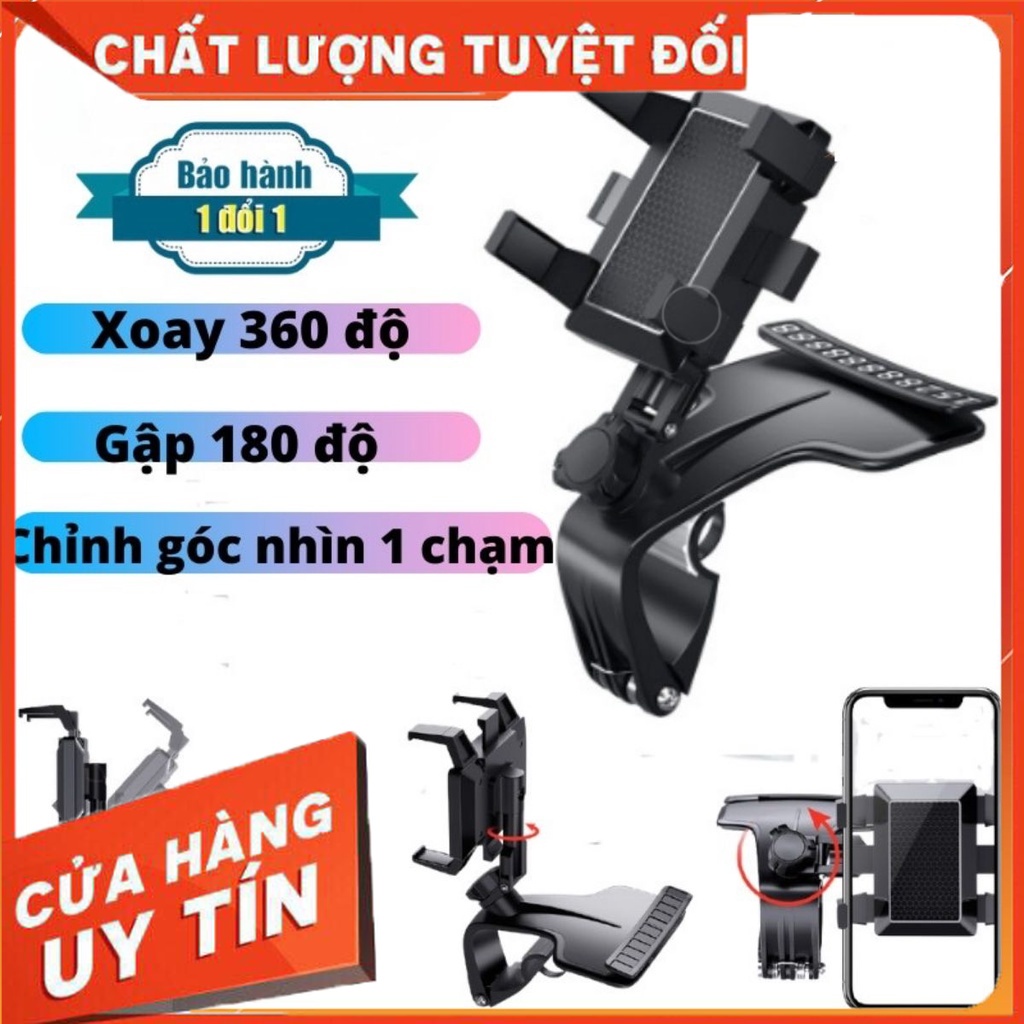 Giá đỡ kẹp điện thoại Vô Lăng để trên xe hơi ô tô xoay 360 độ chống rung treo đa điểm trên taplo - shop_khanhsky