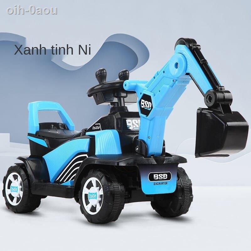 [HOT]máy xúc cho trẻ em có thể ngồi và đi xe đồ chơi điện, lớn, tay ga, sạc kỹ thuật bé trai gái