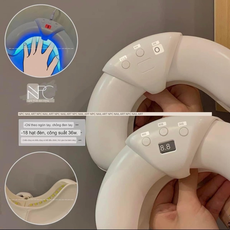 Máy hơ gel cảm ứng UV chống đen tay