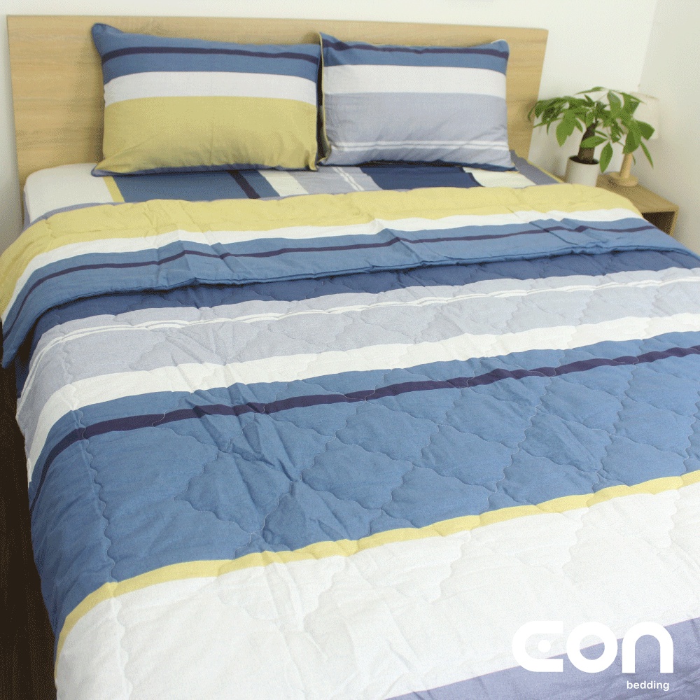 Chăn chần bông Cotton 100% 2mx2m2 Conbee, mền chần bông Cotton họa tiết bền màu, không xù lông