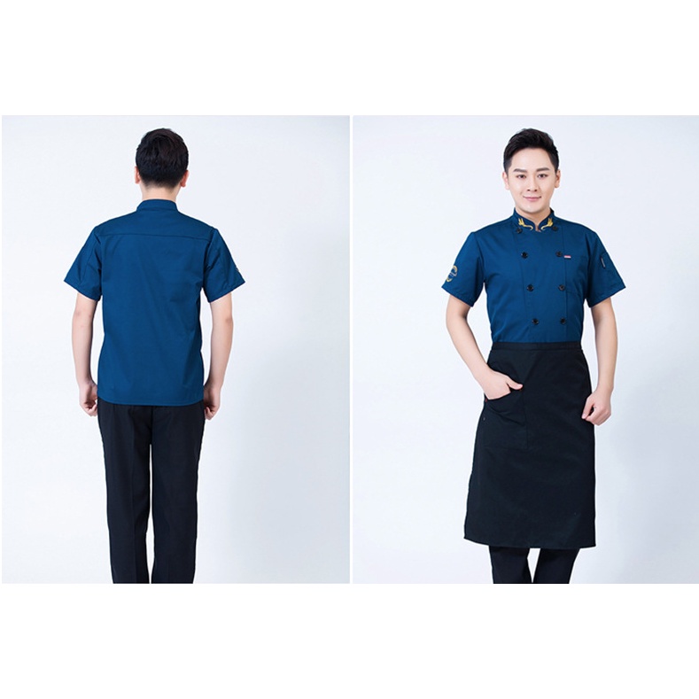 Áo Khoác Đồng Phục Đầu Bếp Thời Trang Mùa Hè Cho Nam Và Nữ