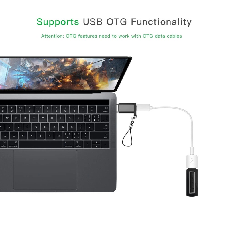 Bộ 2 đầu chuyển đổi Micro USB sang USB C kèm dây đeo tiện dụng cho du lịch/ làm việc