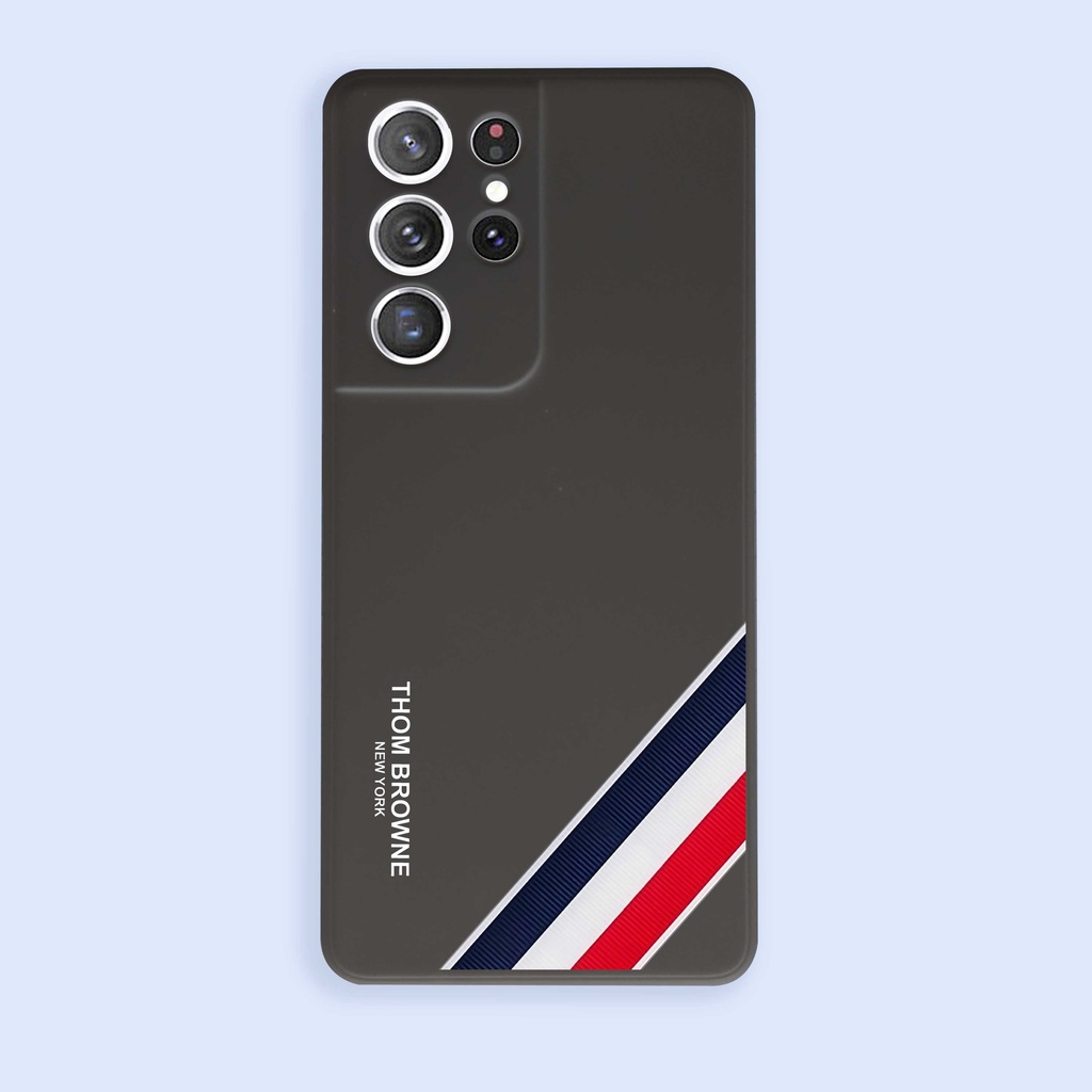 Ốp lưng Samsung Galaxy S10/S20 Plus FE Ultra viền vuông chống sốc bảo vệ camera silicon mềm hình thom browne TH12