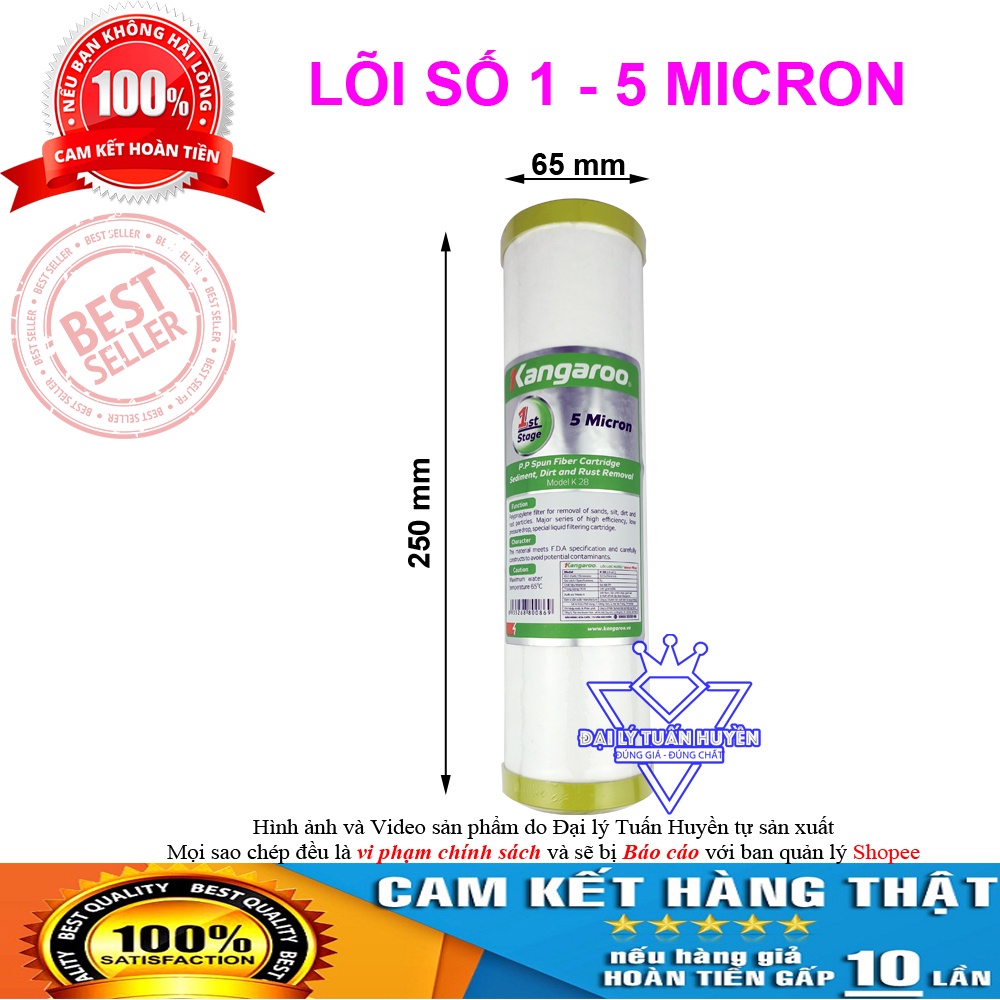Bộ lõi lọc nước 123 Kangaroo chính hãng