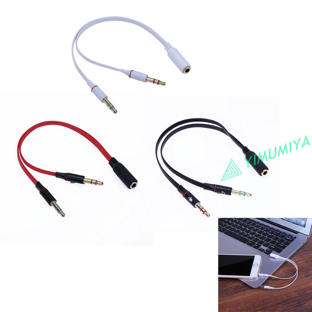 YI 3.5mm 1 to 2 Audio Cable Single-hole Computer Headphone Mic Adapter