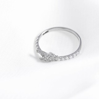 Nhẫn vàng trắng DOJI cao cấp 14K 0819R-LAL348 - Trắng