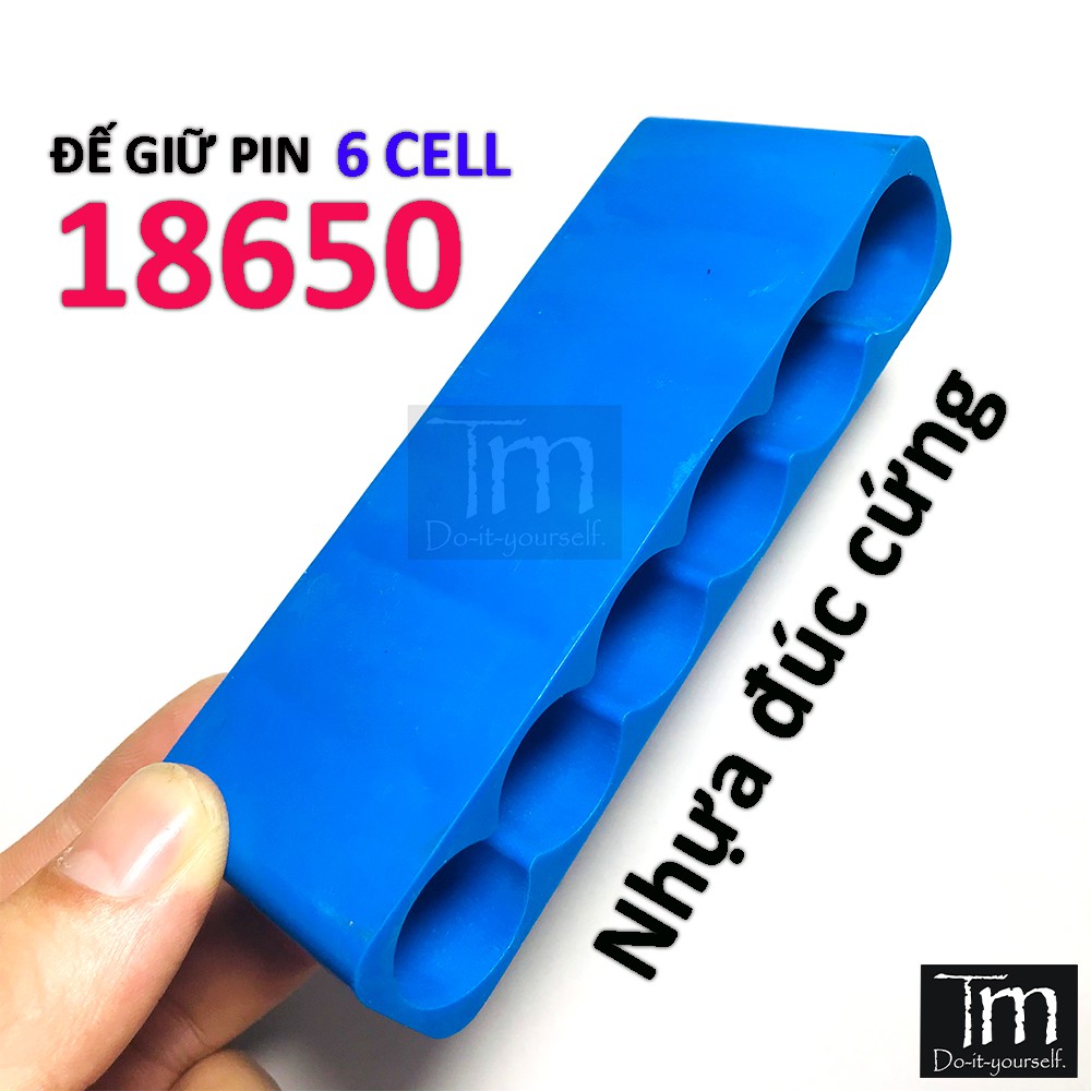 Cữ Đóng Pin 18650 Nhựa Đúc 6 Cell Thẳng Hàng