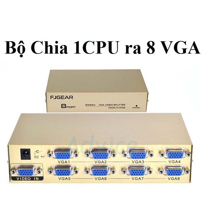 Hub 1 CPU ra 8 VGA. Một máy tính ra 8 màn hình cùng nội dung. Vi Tính Quốc Duy.