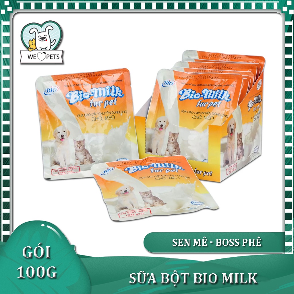 Sữa cho chó mèo Bio Milk 100g Sữa bột dinh dưỡng cho thú cưng - Lida Pet Sh