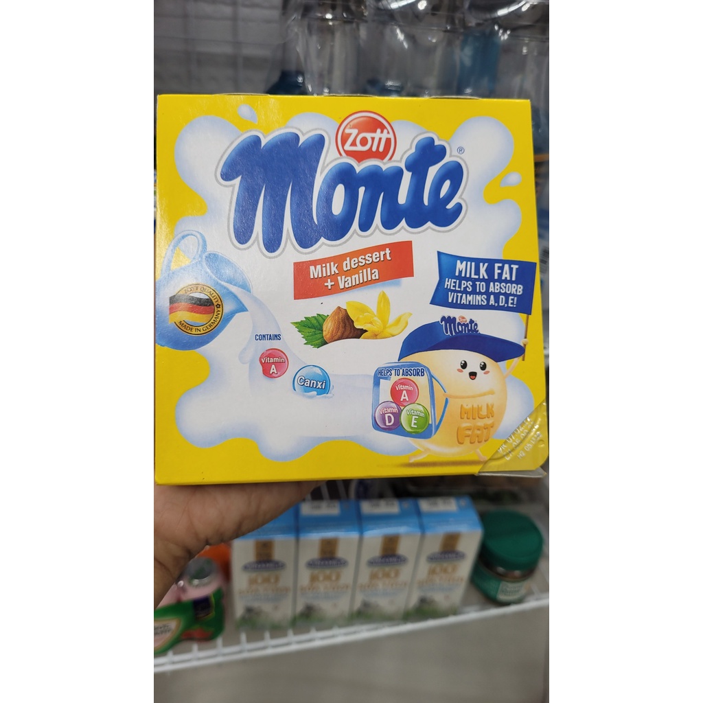 [Date 10/2022] Váng Sữa MONTE vị Vani và Socola vỉ 4 hộp [DATE LUÔN MỚI CẬP NHẬT THƯỜNG XUYÊN]