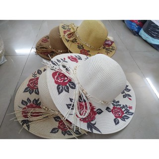 Nón Cói Vẽ Họa Tiết Hoa Xinh Xắn Vintage