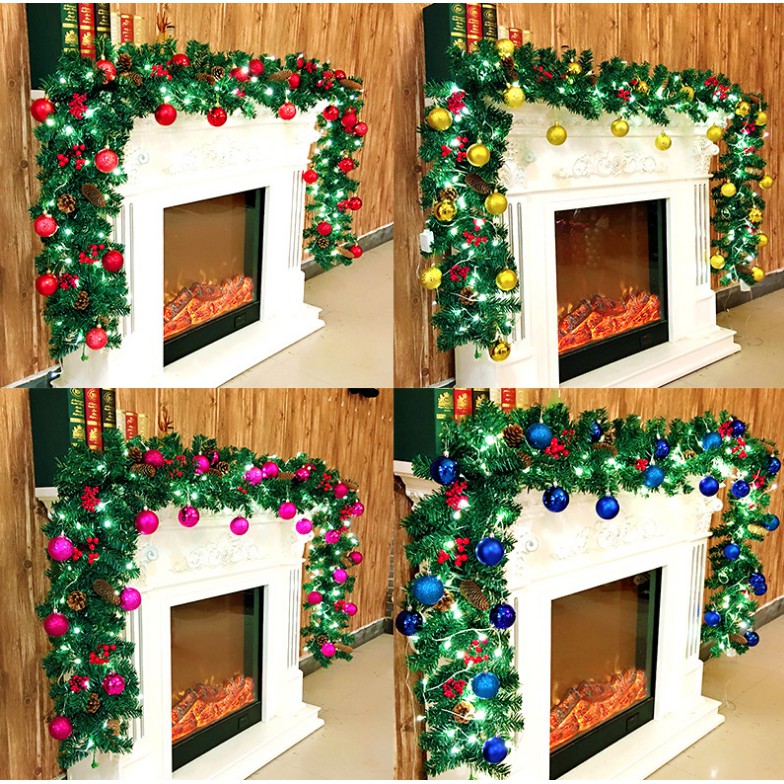 Dây thông trang trí kèm trái châu dài 2.7 mét KHÔNG KÈM ĐÈN B2