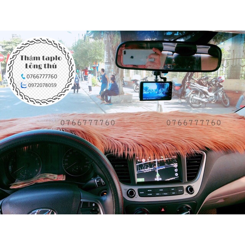 Thảm taplo lông thú - accent 2018