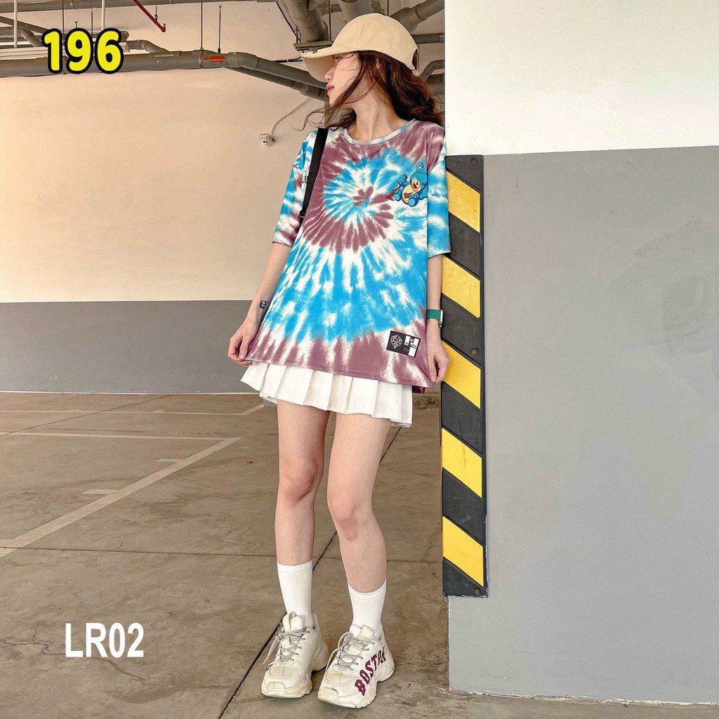Áo thun loang màu 𝑭𝒓𝒆𝒆𝒔𝒉𝒊𝒑 Áo phông unisex LR02 vải cotton xượt poli co giãn thấm hút tốt, không xù lông