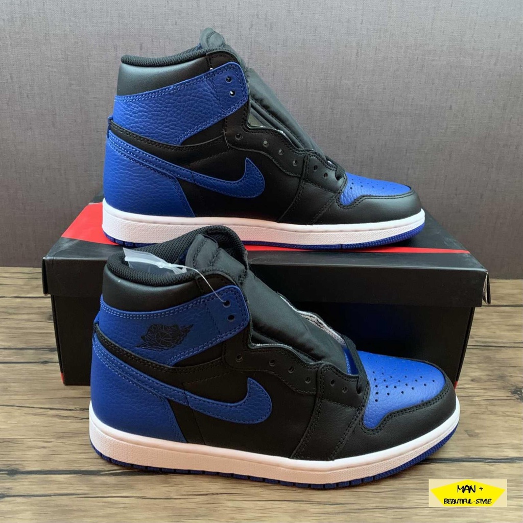 (FULL BOX + SALE) Giày thể thao Air Jordan 1 Retro Black Royal Blue xanh đen cổ cao siêu đẹp, cá tính cho nam và nữ