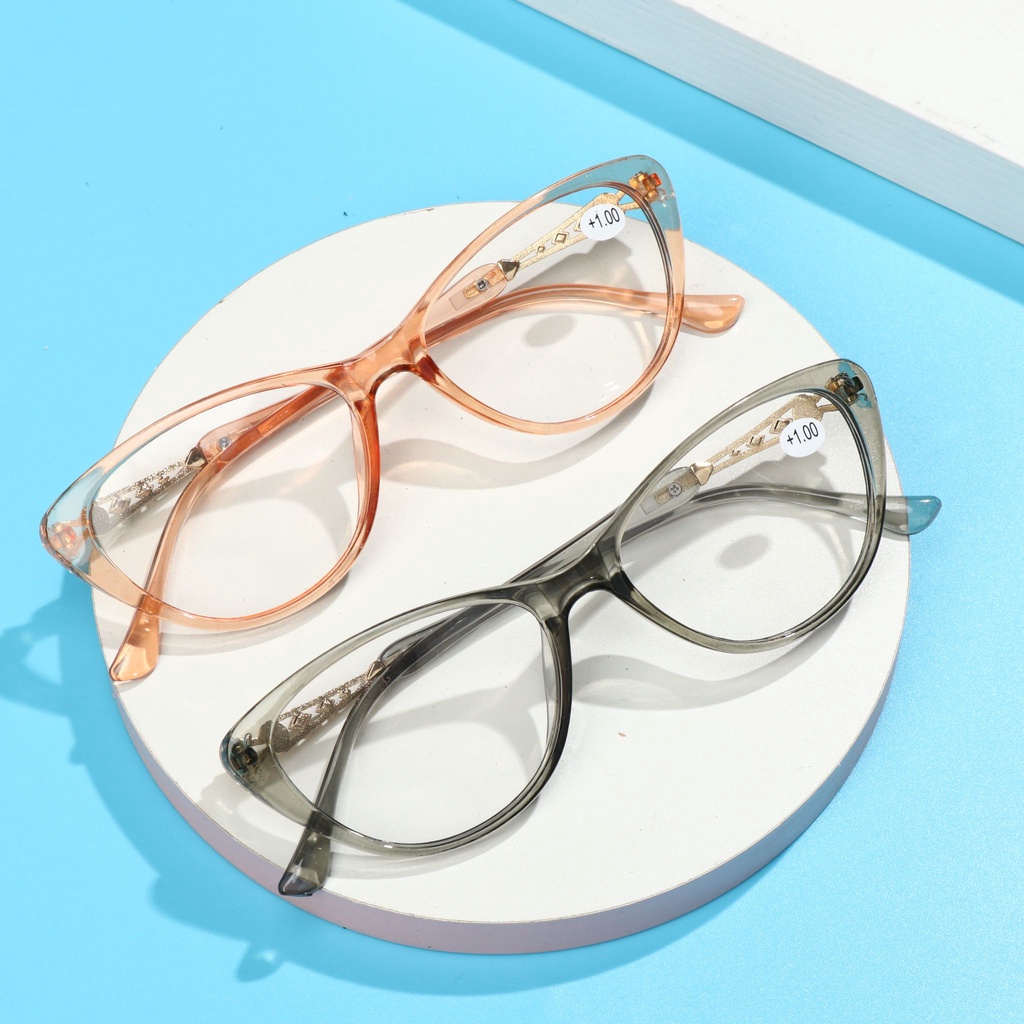 Kính mắt mèo trong suốt HD màu gradient độ cận + 1.0 -4.0 chăm sóc mắt cho nam và nữ