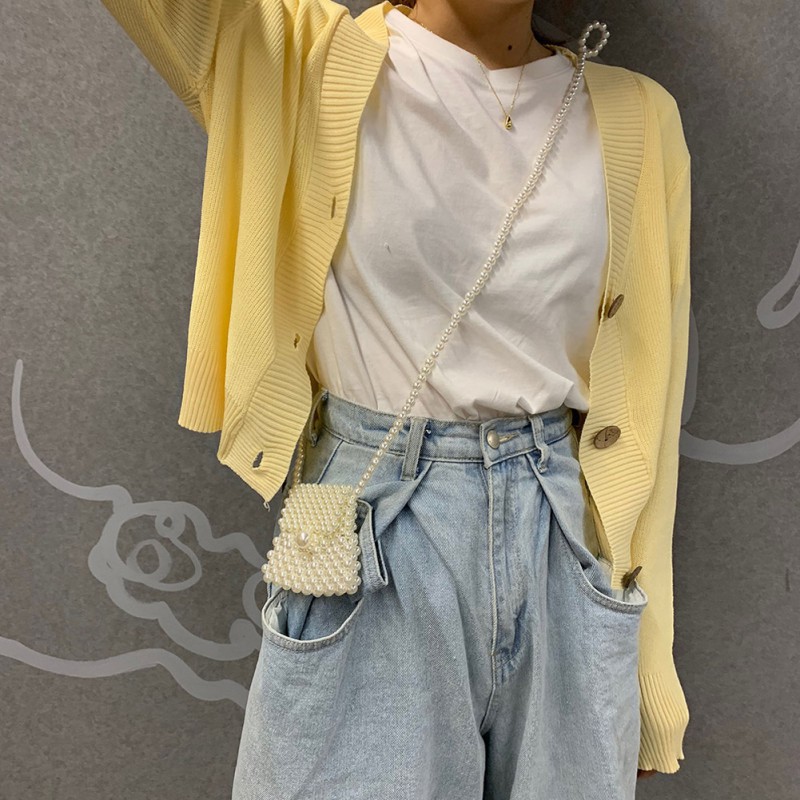 Áo khoác Cardigan dệt kim phối nút thiết kế màu trơn thanh lịch | BigBuy360 - bigbuy360.vn