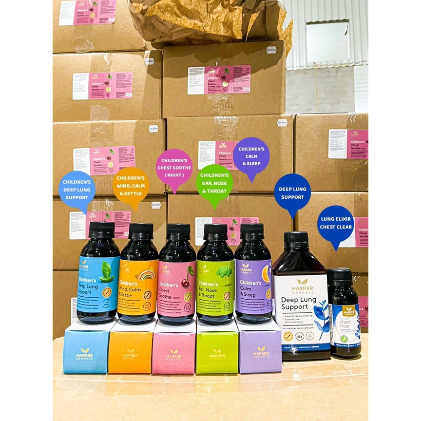 Siro Harker Herbal Children's bổ phổi, tăng đề kháng, giúp bé ăn ngon 150ml - 250ml