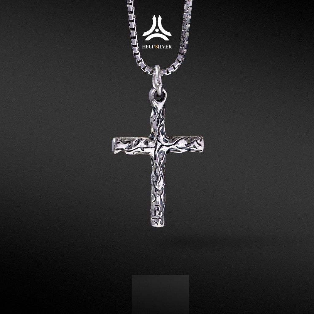 Mặt dây chuyền bạc nam, nữ HeliSilver Cross Pattern DCBN0110