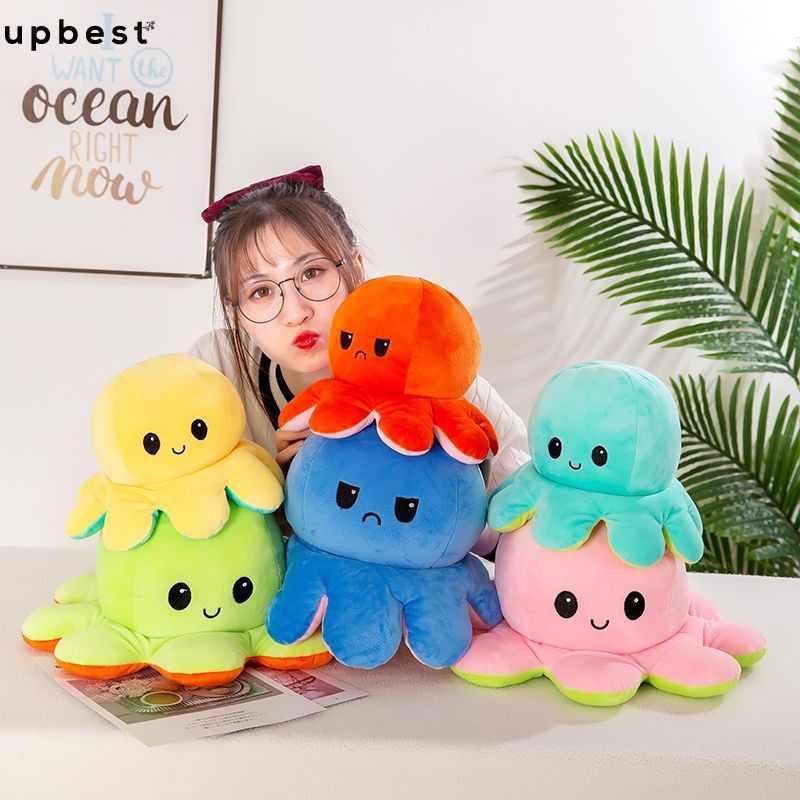 Món búp bê Octopus dễ thương với khuôn mặt cười và biểu hiện đôi mặt lật úp búp bê sinh nhật của Octopus upbest