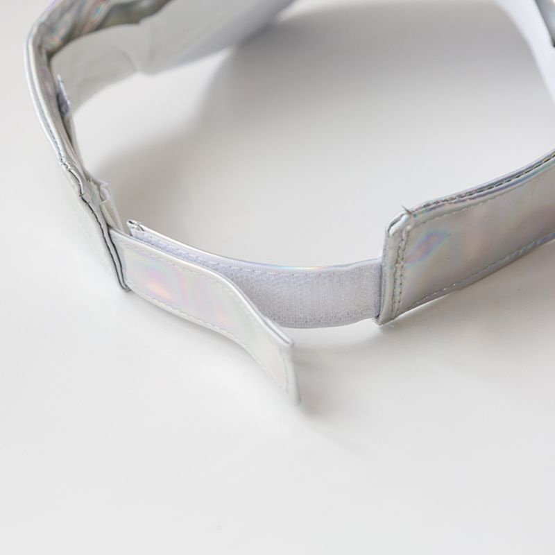 Youyo Mũ Lưỡi Trai Giả Da Hở Chóp Màu Hologram Phong Cách Tối Giản Cho Nam Và Nữ