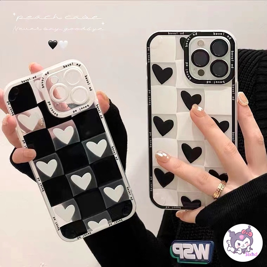 Ốp Điện Thoại Mềm Họa Tiết Trái Tim Bảo Vệ Lens Cho Compatible For iPhone 13 12 11 Pro Max SE2020 X XR Xs Max 7 8 6 6s Plus 下架