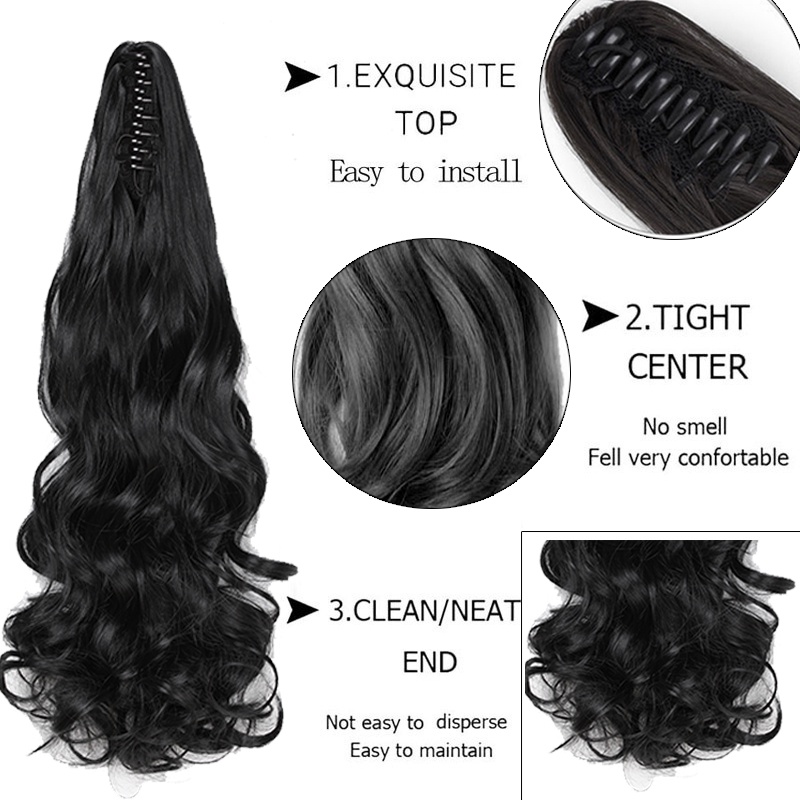 Phần Tóc Giả Làm Dày Tóc, Kiểu Tóc Đuôi Ngựa, Thẳng Dài, Thẳng