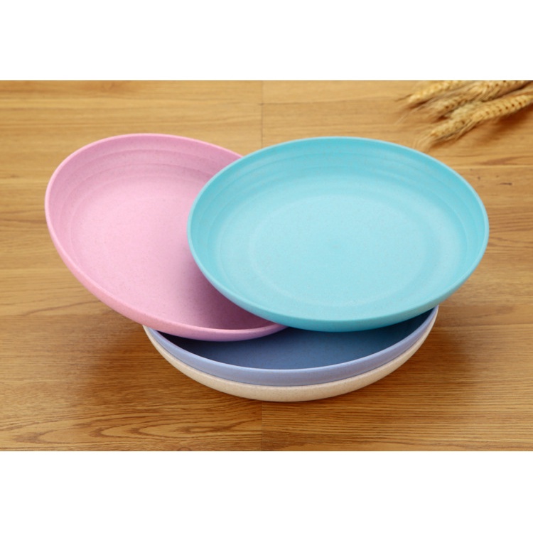 Bộ 4 Đĩa/Bộ Dĩa 4 Màu/Dĩa Tròn 19.7 cm Lòng Sâu/Đĩa Chất Liệu Lúa Mạch Thân Thiện Với Môi Trường