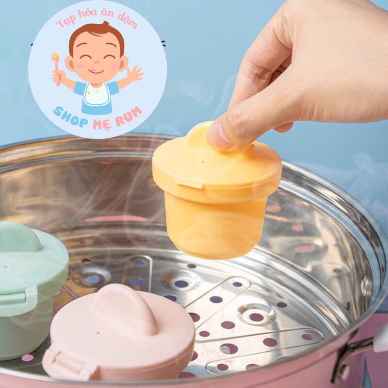 Set 4 Khuôn Hấp Hình Hoạt Hình Đáng Yêu Làm Món Phụ Cho Bé Ăn Dặm Tặng Kèm Chổi Quét