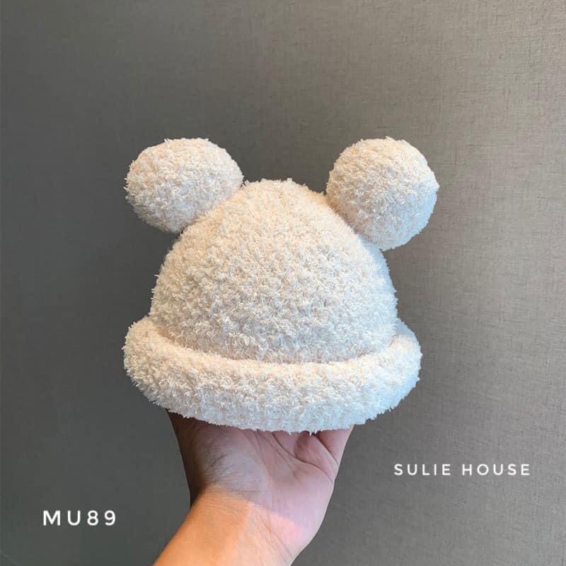 Mũ len lông tai gấu tròn - MU89