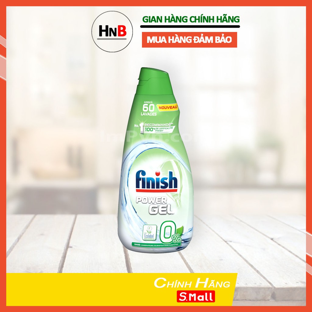 Combo Gel rửa bát Finish Eco 0% và nước làm bóng Finish Eco 0%