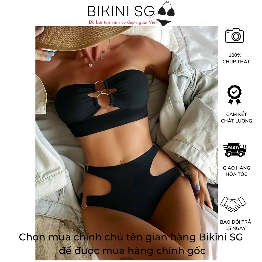 Sét bikini bigsize 2 mảnh quây cúp ngực khoen tròn sexy Bikini SG
