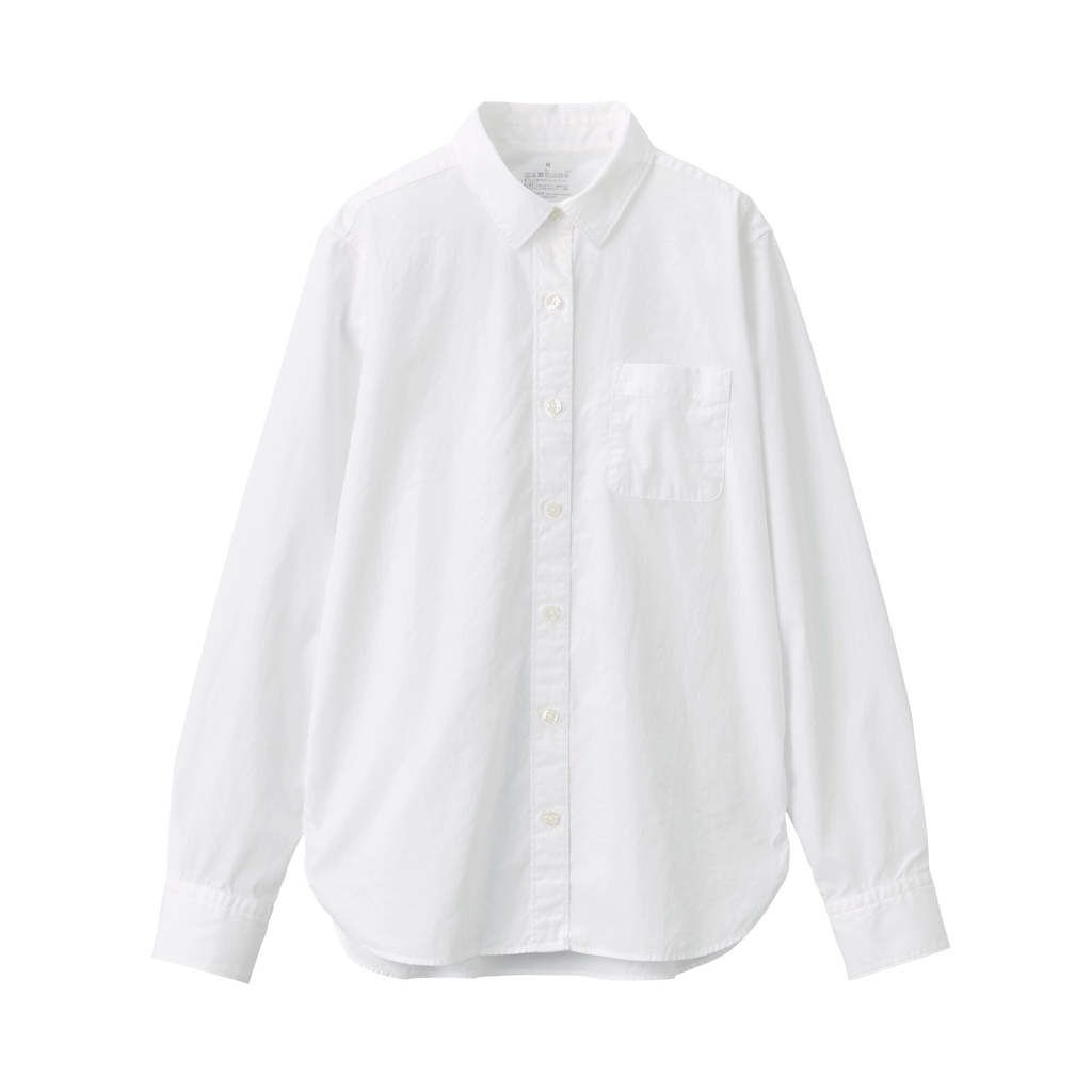 Muji Áo Sơ Mi Cotton Sợi Dài