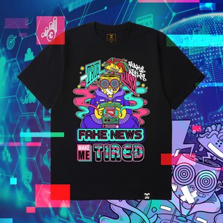 Áo thun Teeworld Fake News Make Me Tired T-shirt Nam Nữ Trắng Đen Form Rộng Unisex