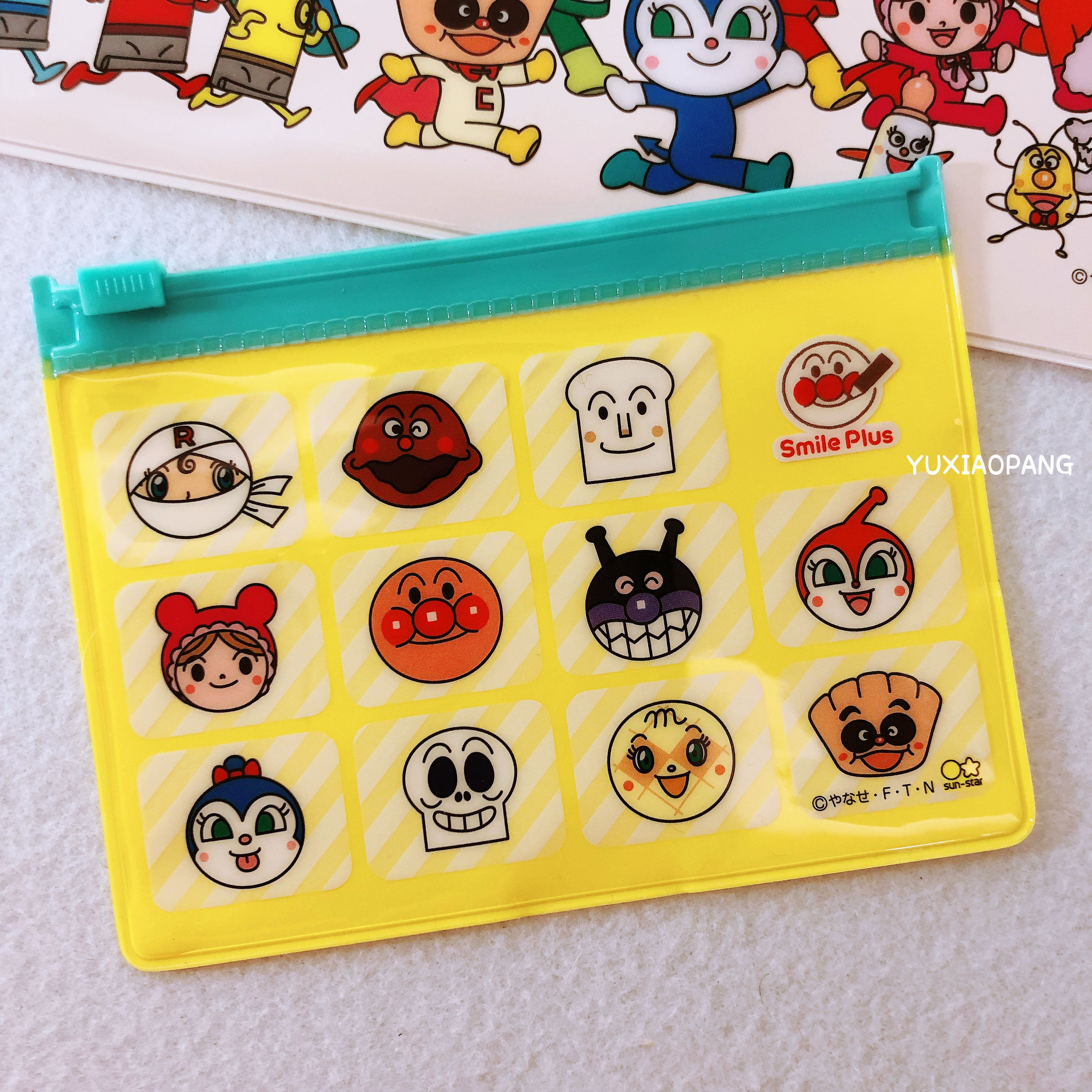 Red bean bread Anpanman Japan sun star sun-star limited PVC file storage bag size each