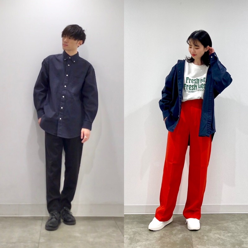 Áo sơ mi nam kaki dài tay dòng Heavy Twill thời trang, năng động của GU - Nhật