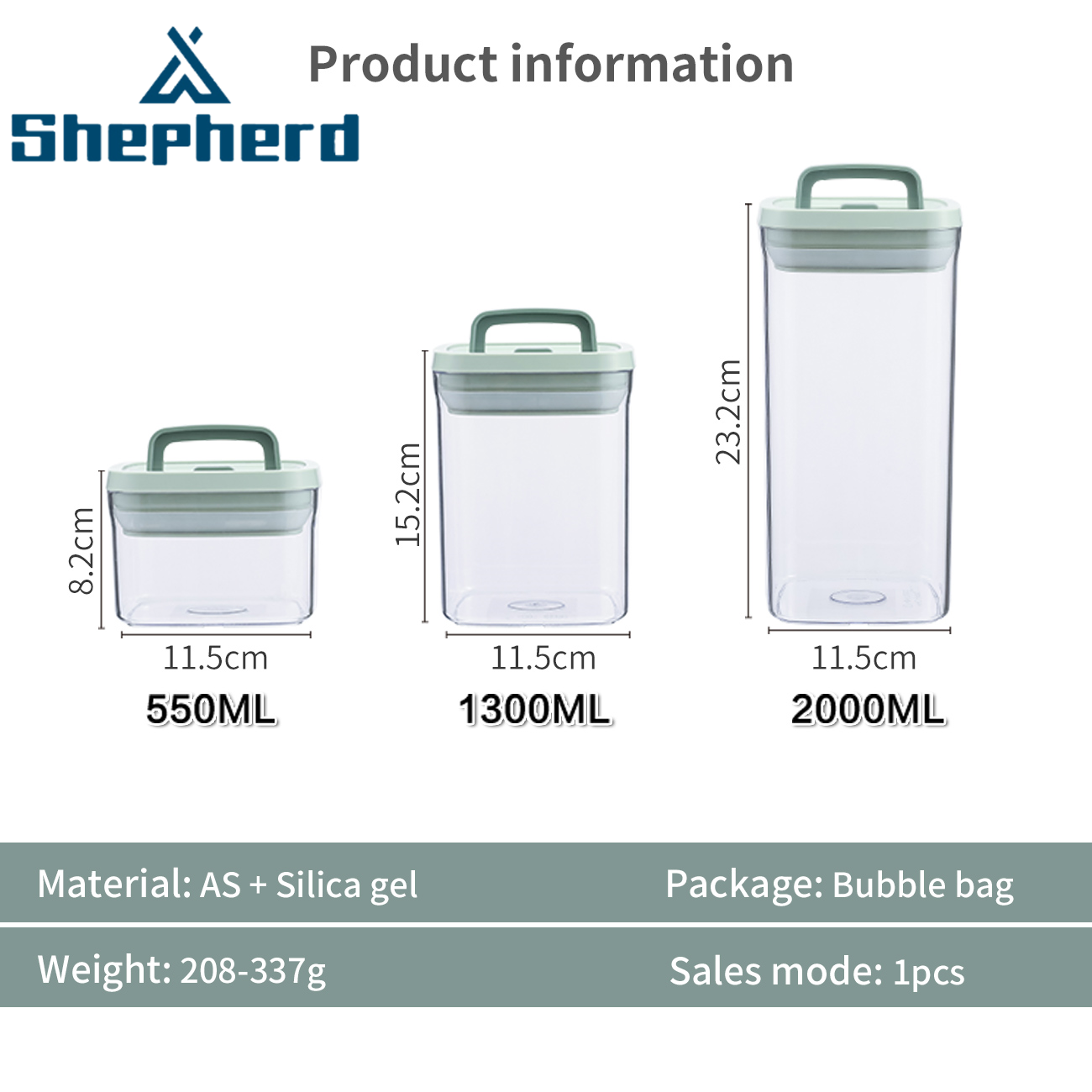 Shepherd Sealed Moisture-Proof Mothproof Transparent Buckle Condiment Storage Box