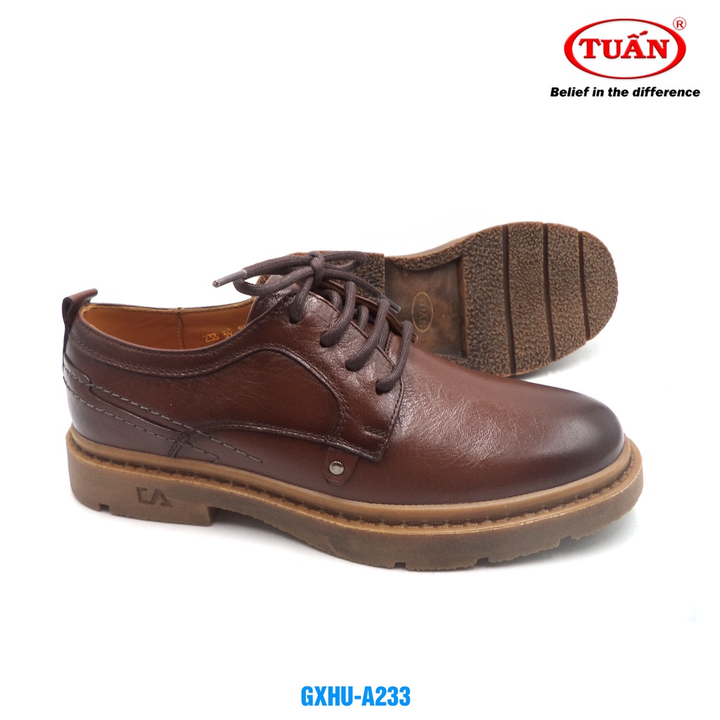 Giày nam da giày buột dây đế cao phong cách Hàn Quốc thương hiệu Tuấn GXHU-233
