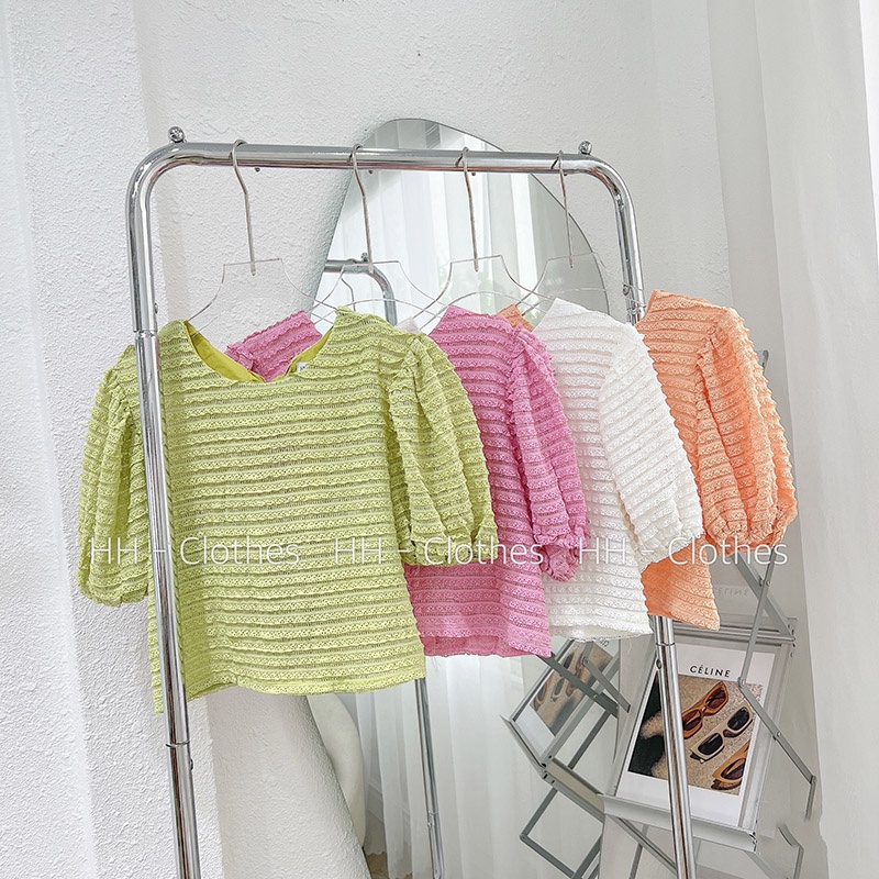 Áo Ren Nơ Lưng Dáng Lửng Hàng Quảng Châu S002-Violet
