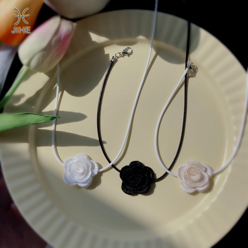 Vòng Cổ Choker Hình Hoa Hồng Thời Trang Hàn Quốc