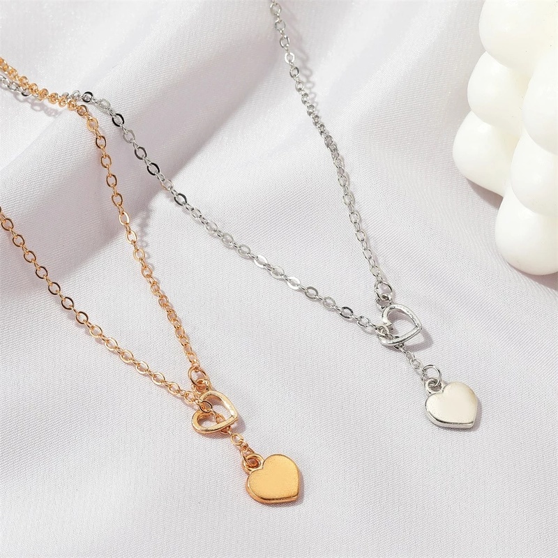Vòng Cổ Choker Mặt Trái Tim Đôi Điều Chỉnh Được Thời Trang Cho Nữ