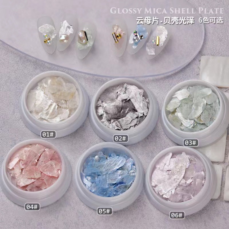 Set xà cừ ánh trai nhũ 6 màu