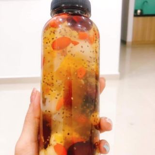[GIÁ SỈ] COMBO 100 Chai Nhựa Pet Tròn Vuông  330ml miệng rộng fi38  kèm nắp đen (đựng chè dưỡng nhan) chai  29g