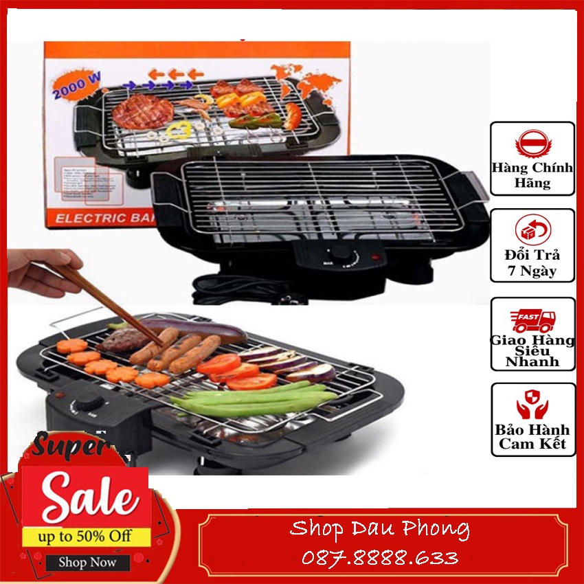 Bếp Nướng Điện Cao Cấp Electric Barbecue Grill 2000W Không Khói