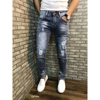 Quần jean nam wash bạc ôm body 7594
