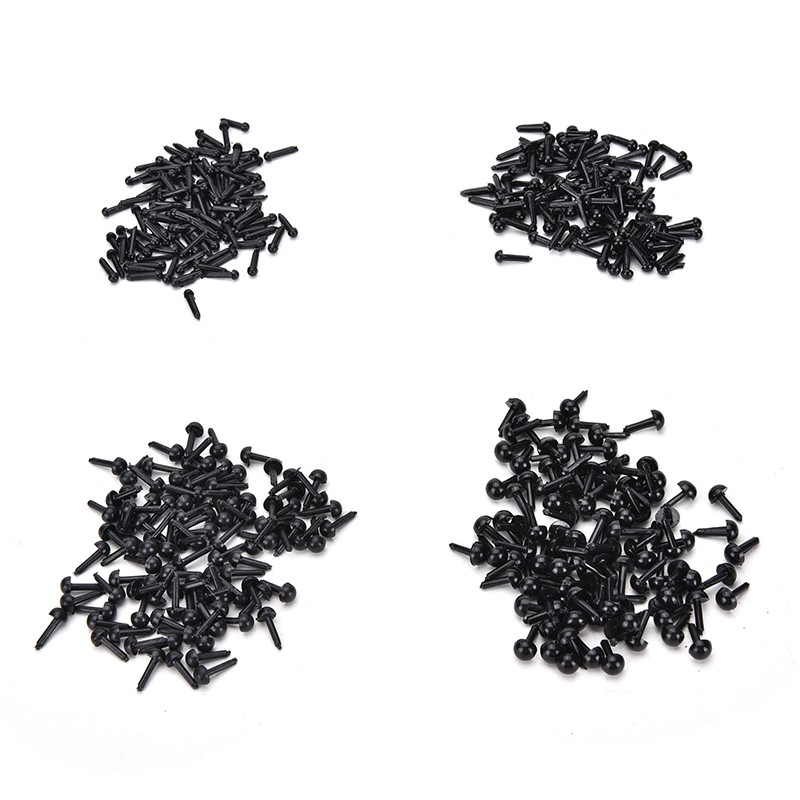 Set 100 Tròng Mắt Đen Bằng Nhựa Dùng Để Tự Làm Thú Nhồi Bông