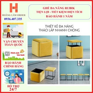 Ghế đôn thông minh gấp gọn thành khối , ghế khối rubik 5 trong 1, kích thước 35 x35 x36 và 45 x45 x46 cm.