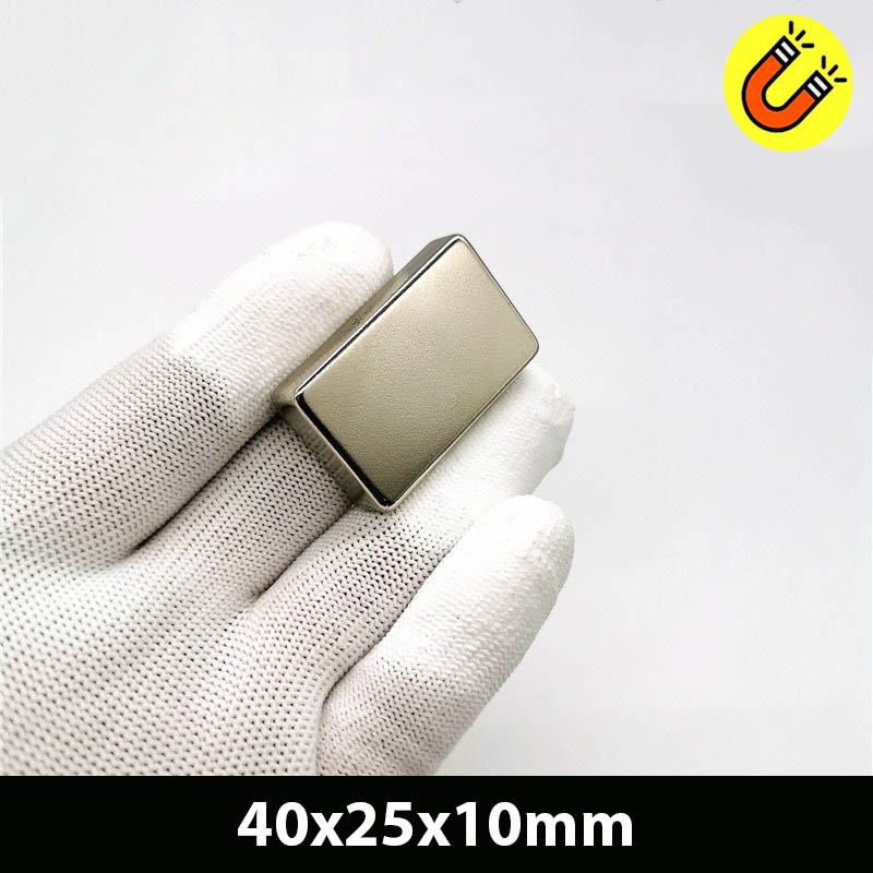 Nam Châm Đất Hiếm 40x25x10mm Từ Tính Mạnh N35 Hình Chữ Nhật