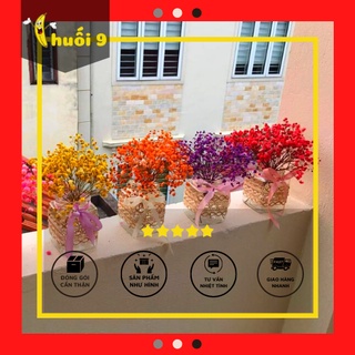 Lọ hoa thủy tinh - Bình hoa decor trang trí dây gai vintage decor